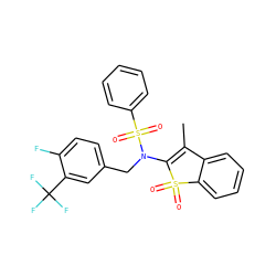 CC1=C(N(Cc2ccc(F)c(C(F)(F)F)c2)S(=O)(=O)c2ccccc2)S(=O)(=O)c2ccccc21 ZINC000115230255