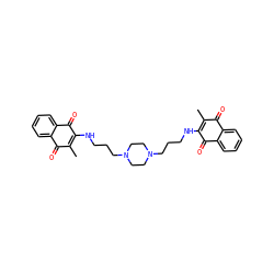 CC1=C(NCCCN2CCN(CCCNC3=C(C)C(=O)c4ccccc4C3=O)CC2)C(=O)c2ccccc2C1=O ZINC000036113901