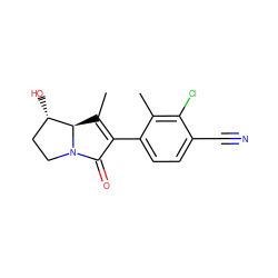 CC1=C(c2ccc(C#N)c(Cl)c2C)C(=O)N2CC[C@H](O)[C@@H]12 ZINC000014967255