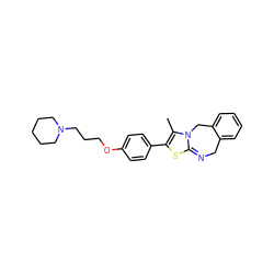 CC1=C(c2ccc(OCCCN3CCCCC3)cc2)SC2=NCc3ccccc3CN21 ZINC000096270425