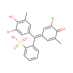 CC1=C/C(=C(/c2cc(C)c(O)c(Br)c2)c2ccccc2S(=O)(=O)O)C=C(Br)C1=O ZINC000004256508