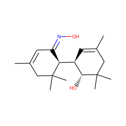 CC1=C/C(=N/O)[C@@H]([C@H]2C=C(C)CC(C)(C)[C@@H]2O)C(C)(C)C1 ZINC000103109012