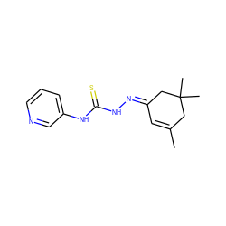 CC1=C/C(=N\NC(=S)Nc2cccnc2)CC(C)(C)C1 ZINC000004868933