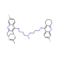 CC1=C[C@@H]2Cc3nc4cc(Cl)ccc4c(NCCCN(C)CCCCNc4c5c(nc6cc(Cl)ccc46)CCCC5)c3[C@H](C1)C2 ZINC000028523470