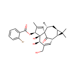 CC1=C[C@]23C(=O)[C@@H](C=C(CO)[C@@H](O)[C@]2(O)[C@H]1OC(=O)c1ccccc1Br)[C@H]1[C@@H](C[C@H]3C)C1(C)C ZINC000103224634