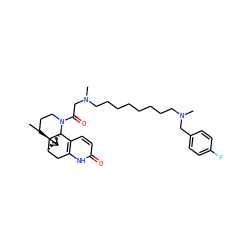 CC1=C[C@H]2Cc3[nH]c(=O)ccc3[C@@]3(C1)[C@@H]2CCCN3C(=O)CN(C)CCCCCCCCN(C)Cc1ccc(F)cc1 ZINC000028714106