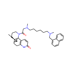 CC1=C[C@H]2Cc3[nH]c(=O)ccc3[C@@]3(C1)[C@@H]2CCCN3C(=O)CN(C)CCCCCCN(C)Cc1cccc2ccccc12 ZINC000028714109