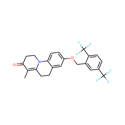 CC1=C2CCc3cc(OCc4cc(C(F)(F)F)ccc4C(F)(F)F)ccc3N2CCC1=O ZINC000013580677