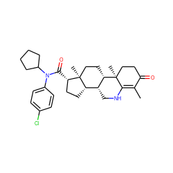 CC1=C2NC[C@@H]3[C@@H]4CC[C@H](C(=O)N(c5ccc(Cl)cc5)C5CCCC5)[C@@]4(C)CC[C@@H]3[C@@]2(C)CCC1=O ZINC000028758213