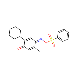 CC1=CC(=O)C(C2CCCCC2)=C/C1=N/OS(=O)(=O)c1ccccc1 ZINC000198348234