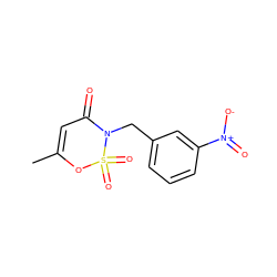 CC1=CC(=O)N(Cc2cccc([N+](=O)[O-])c2)S(=O)(=O)O1 ZINC000299828586