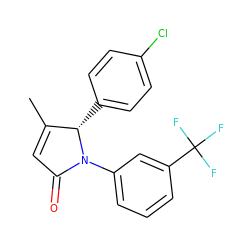 CC1=CC(=O)N(c2cccc(C(F)(F)F)c2)[C@H]1c1ccc(Cl)cc1 ZINC000002825728