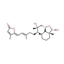 CC1=CC(=O)O/C1=C\C=C(/C)CC[C@@H]1[C@@]2(C)CCC[C@@]3(C)[C@@H](O)O[C@@H](C[C@@]1(C)O)[C@H]23 ZINC000040957727
