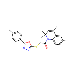 CC1=CC(C)(C)N(C(=O)CSc2nnc(-c3ccc(C)cc3)o2)c2ccc(C)cc21 ZINC000001183234