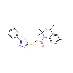 CC1=CC(C)(C)N(C(=O)CSc2nnc(-c3ccccc3)o2)c2ccc(C)cc21 ZINC000000921878