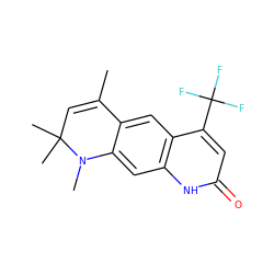 CC1=CC(C)(C)N(C)c2cc3[nH]c(=O)cc(C(F)(F)F)c3cc21 ZINC000013778372