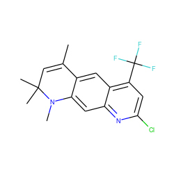 CC1=CC(C)(C)N(C)c2cc3nc(Cl)cc(C(F)(F)F)c3cc21 ZINC000027411497