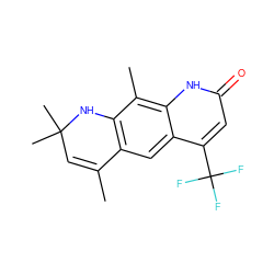 CC1=CC(C)(C)Nc2c1cc1c(C(F)(F)F)cc(=O)[nH]c1c2C ZINC000013778333