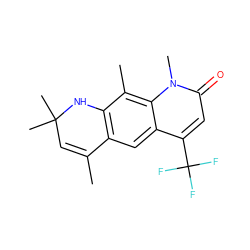 CC1=CC(C)(C)Nc2c1cc1c(C(F)(F)F)cc(=O)n(C)c1c2C ZINC000013778363