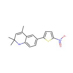 CC1=CC(C)(C)Nc2ccc(-c3ccc([N+](=O)[O-])s3)cc21 ZINC000003832311