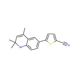 CC1=CC(C)(C)Nc2ccc(-c3ccc(C#N)s3)cc21 ZINC000003832322