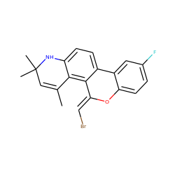 CC1=CC(C)(C)Nc2ccc3c(c21)/C(=C/Br)Oc1ccc(F)cc1-3 ZINC000013490425