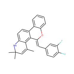 CC1=CC(C)(C)Nc2ccc3c(c21)/C(=C/c1ccc(F)c(F)c1)Oc1ccccc1-3 ZINC000012404508