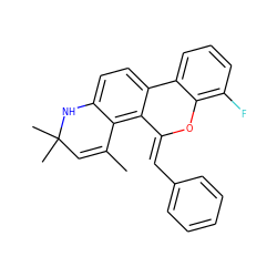 CC1=CC(C)(C)Nc2ccc3c(c21)/C(=C/c1ccccc1)Oc1c(F)cccc1-3 ZINC000013527176