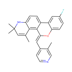 CC1=CC(C)(C)Nc2ccc3c(c21)/C(=C/c1ccncc1C)Oc1ccc(F)cc1-3 ZINC000013527232