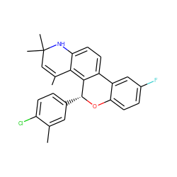 CC1=CC(C)(C)Nc2ccc3c(c21)[C@@H](c1ccc(Cl)c(C)c1)Oc1ccc(F)cc1-3 ZINC000002003450