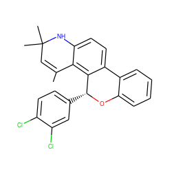 CC1=CC(C)(C)Nc2ccc3c(c21)[C@@H](c1ccc(Cl)c(Cl)c1)Oc1ccccc1-3 ZINC000003831956