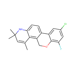 CC1=CC(C)(C)Nc2ccc3c(c21)COc1c(F)cc(Cl)cc1-3 ZINC000013490451