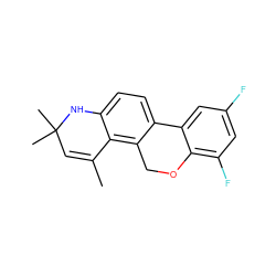 CC1=CC(C)(C)Nc2ccc3c(c21)COc1c(F)cc(F)cc1-3 ZINC000013490449