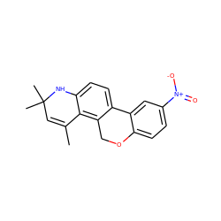 CC1=CC(C)(C)Nc2ccc3c(c21)COc1ccc([N+](=O)[O-])cc1-3 ZINC000013490446