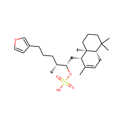 CC1=CC[C@H]2C(C)(C)CCC[C@]2(C)[C@H]1C[C@H](OS(=O)(=O)O)[C@H](C)CCCc1ccoc1 ZINC000003801954