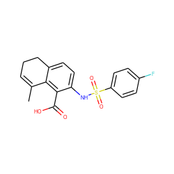 CC1=CCCc2ccc(NS(=O)(=O)c3ccc(F)cc3)c(C(=O)O)c21 ZINC000006733323