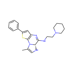 CC1=CN[C@H]2C(NCCN3CCCCC3)=Nc3cc(-c4ccccc4)sc3N12 ZINC000101442102