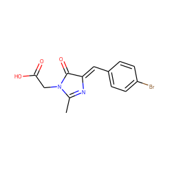 CC1=N/C(=C\c2ccc(Br)cc2)C(=O)N1CC(=O)O ZINC001772621732