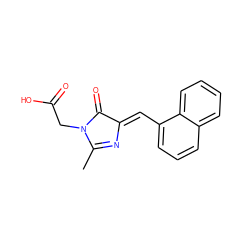 CC1=N/C(=C\c2cccc3ccccc23)C(=O)N1CC(=O)O ZINC001772618123