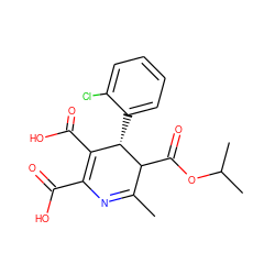 CC1=NC(C(=O)O)=C(C(=O)O)[C@H](c2ccccc2Cl)C1C(=O)OC(C)C ZINC000027083017