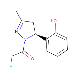 CC1=NN(C(=O)CF)[C@H](c2ccccc2O)C1 ZINC000653747692