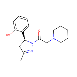 CC1=NN(C(=O)CN2CCCCC2)[C@H](c2ccccc2O)C1 ZINC000653729194