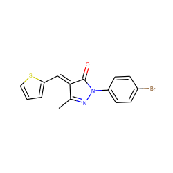 CC1=NN(c2ccc(Br)cc2)C(=O)/C1=C/c1cccs1 ZINC000100025887