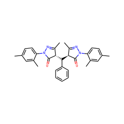 CC1=NN(c2ccc(C)cc2C)C(=O)[C@H]1C(c1ccccc1)[C@@H]1C(=O)N(c2ccc(C)cc2C)N=C1C ZINC000013152431