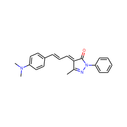 CC1=NN(c2ccccc2)C(=O)/C1=C/C=C/c1ccc(N(C)C)cc1 ZINC000100254521