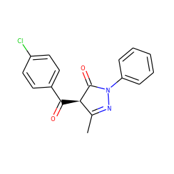 CC1=NN(c2ccccc2)C(=O)[C@@H]1C(=O)c1ccc(Cl)cc1 ZINC000102763317