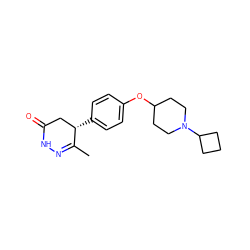 CC1=NNC(=O)C[C@@H]1c1ccc(OC2CCN(C3CCC3)CC2)cc1 ZINC000082150418