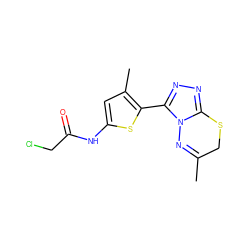 CC1=Nn2c(nnc2-c2sc(NC(=O)CCl)cc2C)SC1 ZINC000028826932