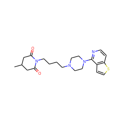 CC1CC(=O)N(CCCCN2CCN(c3nccc4sccc34)CC2)C(=O)C1 ZINC000034186871