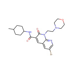 CC1CCC(NC(=O)c2cc3cc(Br)cnc3n(CCN3CCOCC3)c2=O)CC1 ZINC000299826376